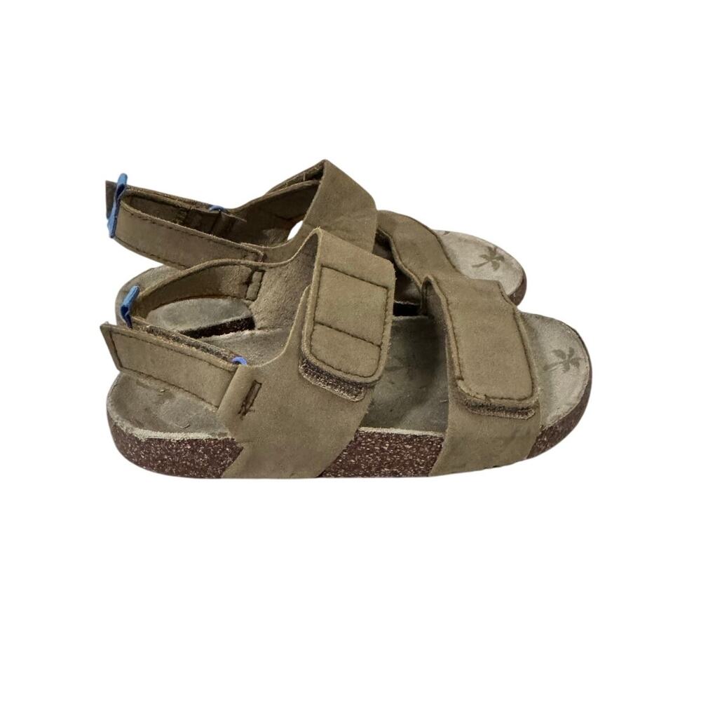 Tan Suede Sandals Toddler Size 11C Unbranded Cork‎ Footbed Shoes